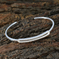 Savannah White Bangle Bracelet - Elegant Everyday Wear