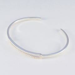 Savannah White Bangle Bracelet - Elegant Everyday Wear