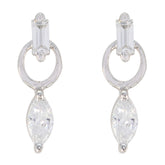 Savannah White Stud Earrings for Elegant Style White CZ White Stud