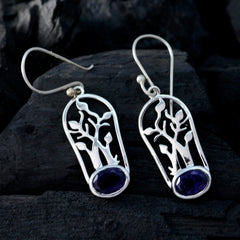 Scarlett Blue Solitaire Earrings with Elegant Design