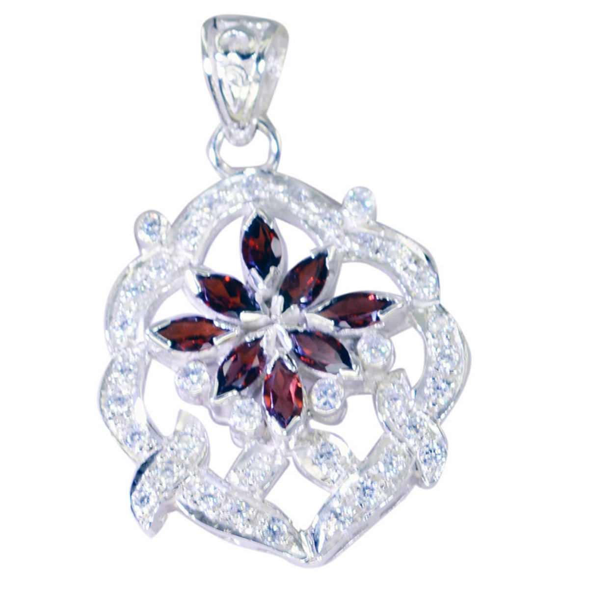 Scarlett Red Cocktail Statement Pendant Garnet Red Red