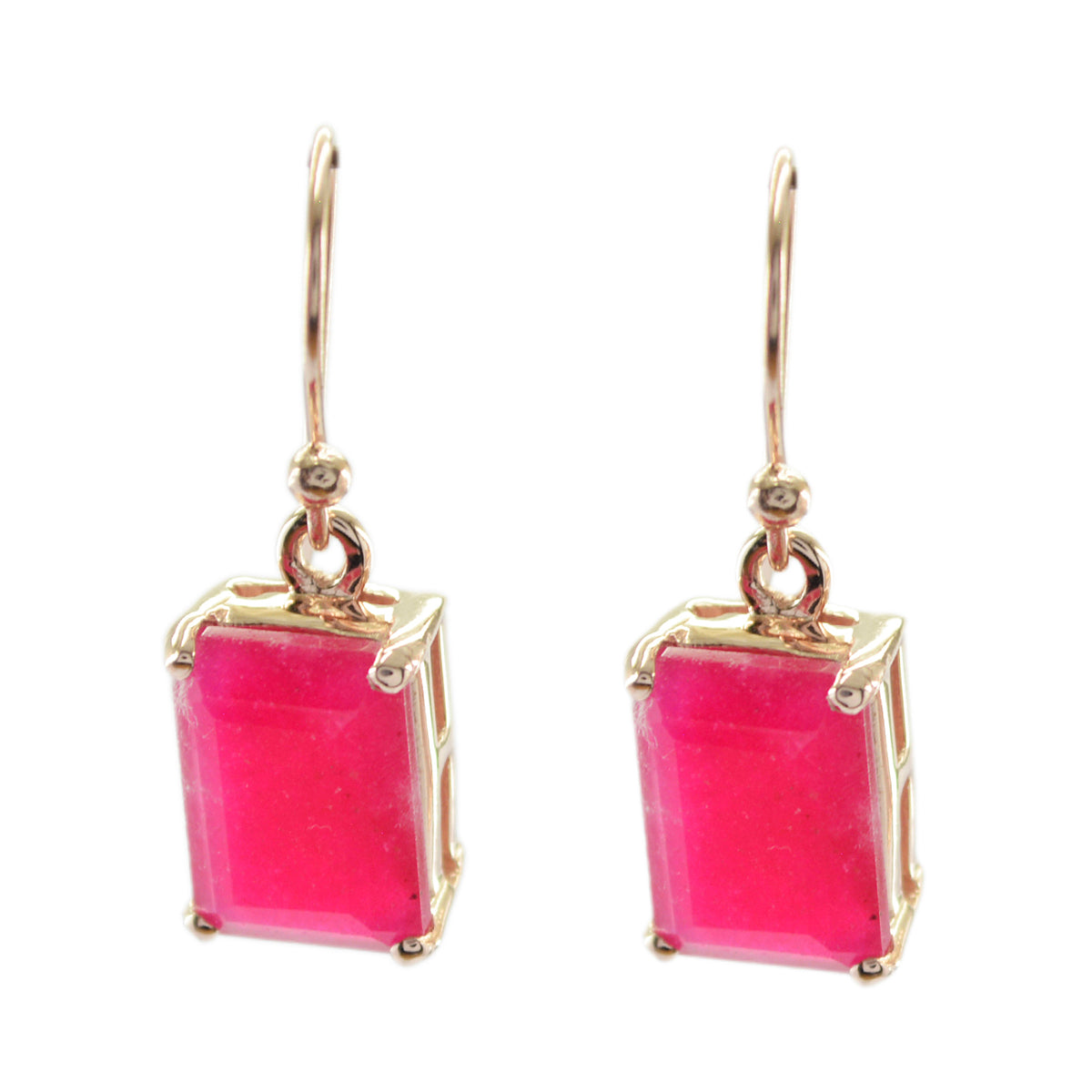 Scarlett Red Solitaire Earrings - Vibrant Gemstone Style Indian Ruby Red Dangle