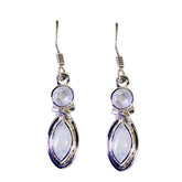 Scarlett White Dangle Earrings for Everyday Glam Rainbow Moonstone White Dangle