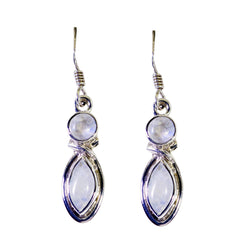 Scarlett White Dangle Earrings for Everyday Glam Rainbow Moonstone White Dangle