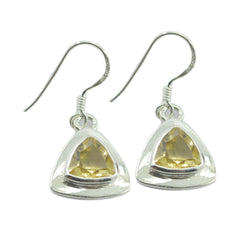 Scarlett Yellow Earrings in Elegant Silver Design Citrine Yellow Dangle