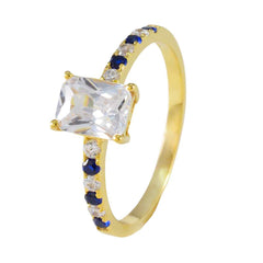 Valentina Abstract Blue Halo Ring with Gemstones