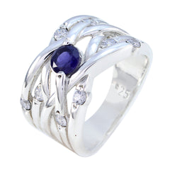 Hazel Blue Halo Ring for Women with Crystal Accent