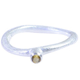 Yuki Modern Yellow Solitaire Ring in Silver Band Citrine Yellow