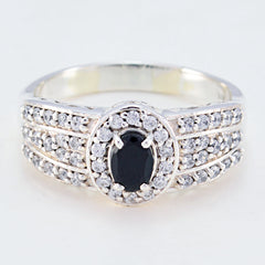 Sara Black Halo Ring for Women with Sparkling Stones