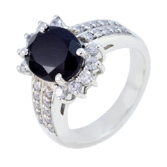 Stella Black Halo Ring for Women with Sparkling Stones