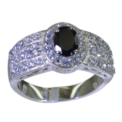 Sara Black Halo Ring for Women with Sparkling Stones