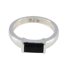 Ying Black Solitaire Ring for Women Sterling Silver Black Onyx Black