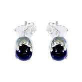 Evelyn Black Solitaire Stud Earrings for Everyday Wear Black Onyx Black Stud
