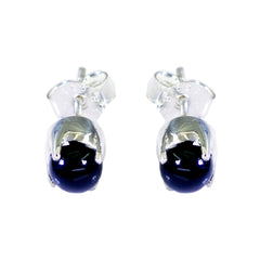 Evelyn Black Solitaire Stud Earrings for Everyday Wear Black Onyx Black Stud