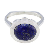 Lucia Blue Gemstone Halo Ring with Oval Lapis Stone Lapis Lazuli Blue