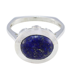 Lucia Blue Gemstone Halo Ring with Oval Lapis Stone Lapis Lazuli Blue