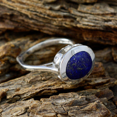 Lucia Blue Gemstone Halo Ring with Oval Lapis Stone