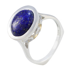 Lucia Blue Gemstone Halo Ring with Oval Lapis Stone