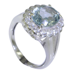 Tereza Blue Halo Gemstone Ring with Silver Band Blue Topaz Blue