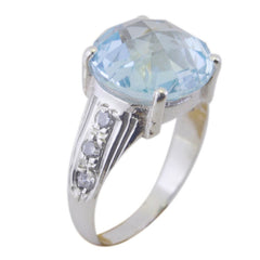 Laura Blue Halo Ring with Gemstone Accent