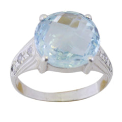 Laura Blue Halo Ring with Gemstone Accent Blue Topaz Blue