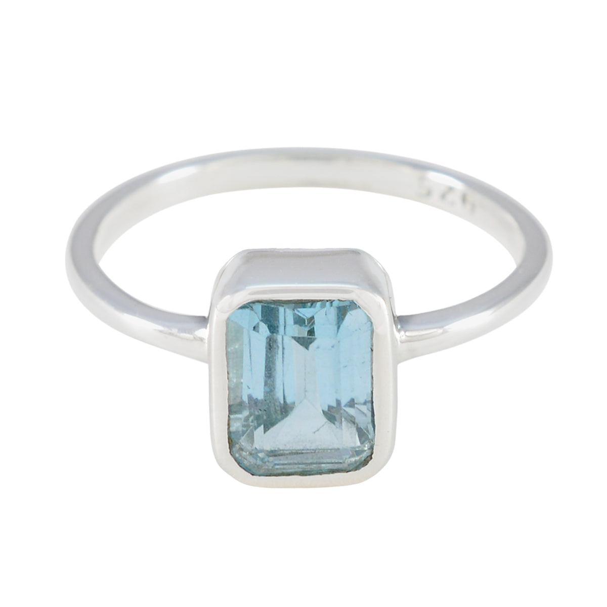Alina Blue Solitaire Ring for Women in Sterling Silver Blue Topaz Blue