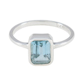 Alina Blue Solitaire Ring for Women in Sterling Silver Blue Topaz Blue