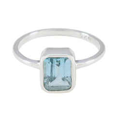 Alina Blue Solitaire Ring for Women in Sterling Silver Blue Topaz Blue