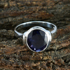 Antonia Traditional Blue Solitaire Ring