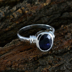 Mila Blue Solitaire Ring with Elegant Gemstone