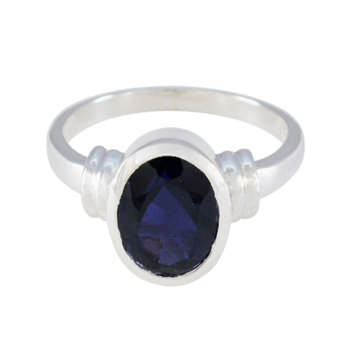 Mila Blue Solitaire Ring with Elegant Gemstone Iolite Blue