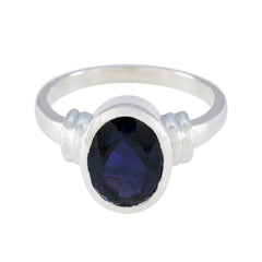 Mila Blue Solitaire Ring with Elegant Gemstone Iolite Blue