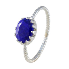 Liyana Blue Solitaire Ring with Oval Gemstone