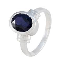 Mila Blue Solitaire Ring with Elegant Gemstone