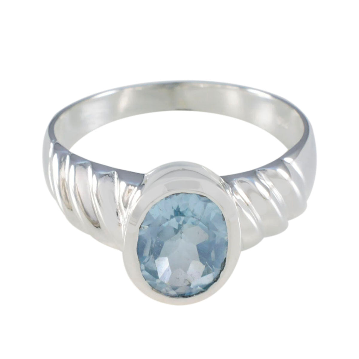 Maria Blue Solitaire Ring with Elegant Design Blue Topaz Blue