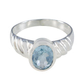 Maria Blue Solitaire Ring with Elegant Design Blue Topaz Blue