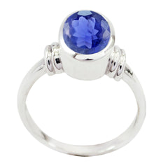 Mila Blue Solitaire Ring with Elegant Gemstone