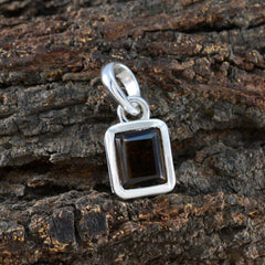 Aria Brown Eternity Pendant with Silver Frame