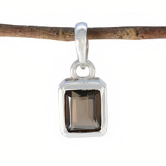 Aria Brown Eternity Pendant with Silver Frame Smoky Quartz Brown Brown
