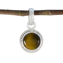 Renata Brown Gemstone Pendant Necklace in Silver Tiger Eye Brown Brown