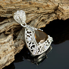 Clara Brown Gemstone Pendant with Intricate Silver Design