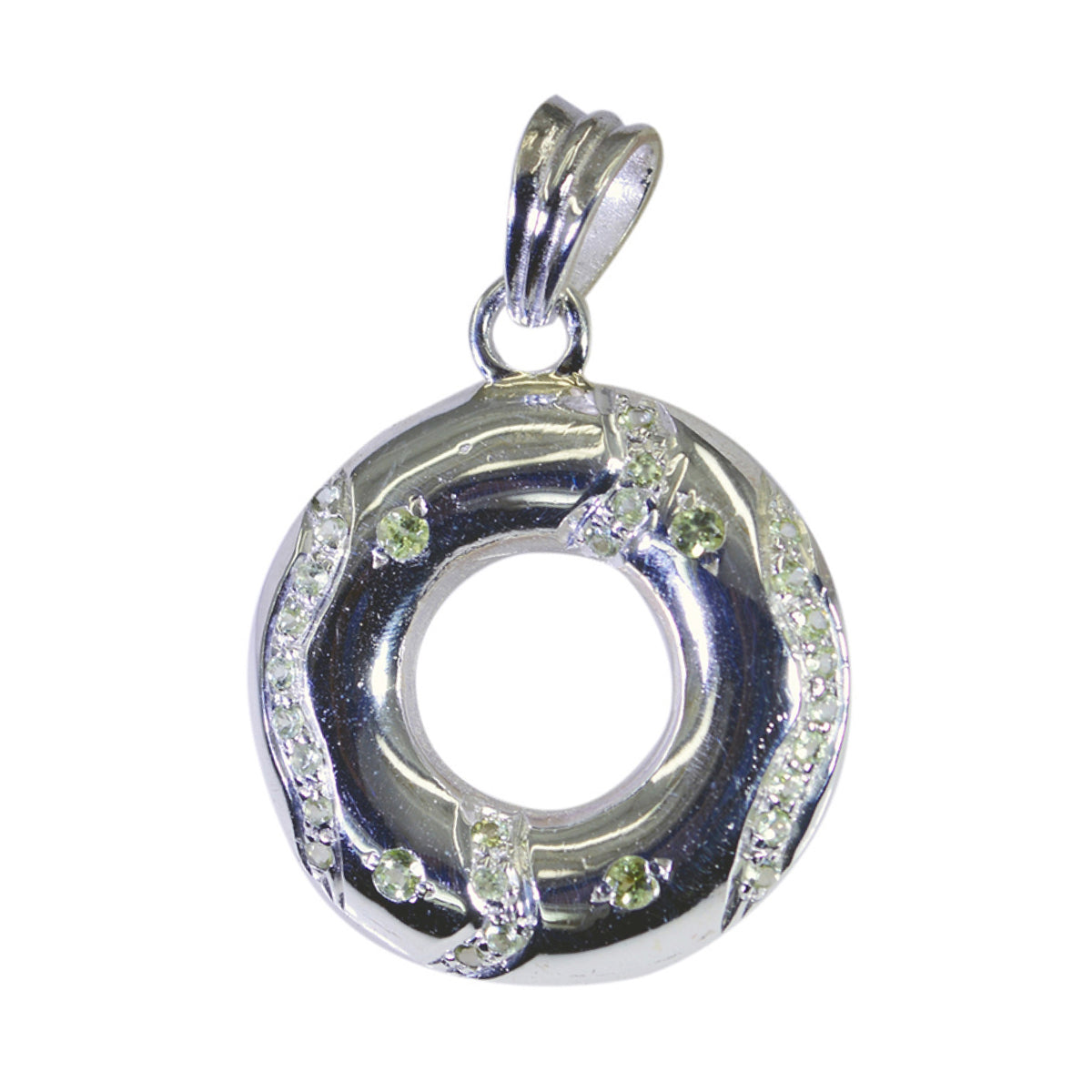 Genesis Bubble Tiny Pendant Jewelry Silver Gemstone Charm Peridot Green Green