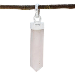 Lucia Rose Quartz Everyday Wear Pendant with Sterling Silver Rose Quartz Pink Pink
