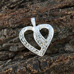 Lucy Dainty Bridal Necklace Pendant Silver Heart Charm