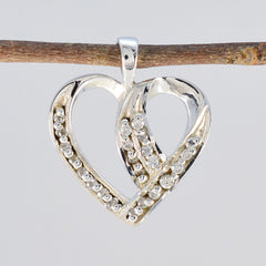 Lucy Dainty Bridal Necklace Pendant Silver Heart Charm