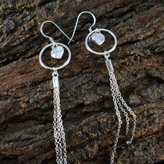 Paula Silver Dangle Earrings with Elegant Chains
