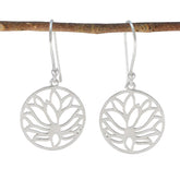 Clara Silver Dangle Earrings with Tree of Life Design Plain Gray Dangle