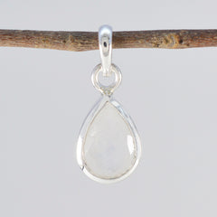 Xiu Elegant White Pendant with Teardrop Gemstone