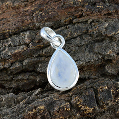Xiu Elegant White Pendant with Teardrop Gemstone