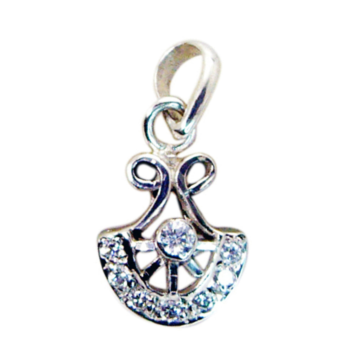 Harper Featherlight Engagement Pendant with Sparkling Stones White CZ White White